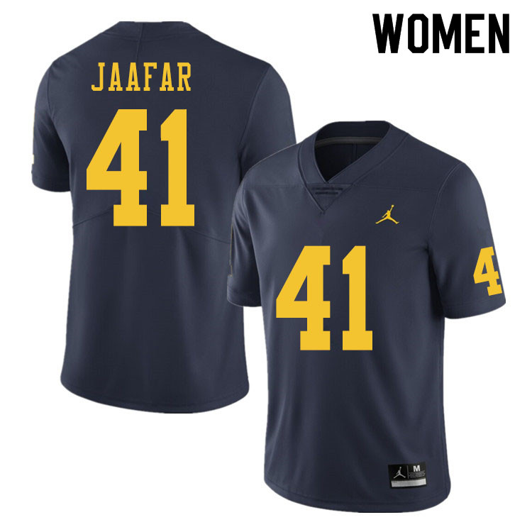 Women #41 Abe Jaafar Michigan Wolverines College Football Jerseys Sale-Navy